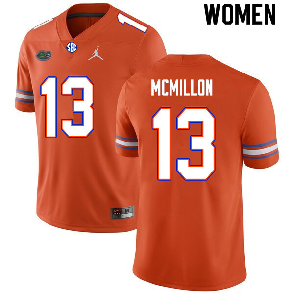 Women #13 Donovan McMillon Florida Gators College Football Jerseys Sale-Orange - Click Image to Close
